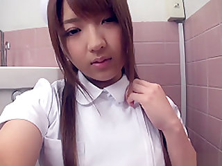 Shiori Kamisaki wild Asian nurse in solo pussy play
